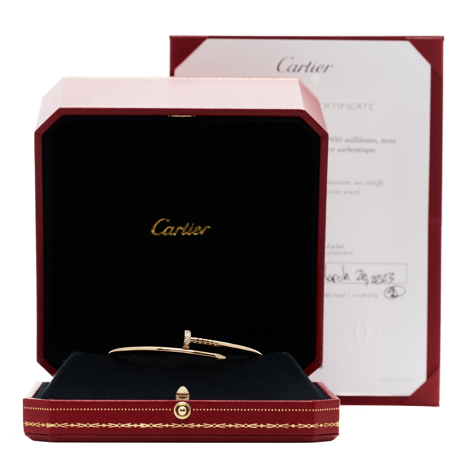 Cartier 18K Yellow Gold Diamond Small Juste Un Clou Bracelet 17 4 of 4