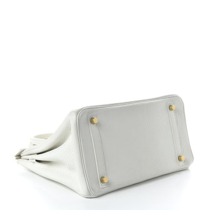 Hermes Taurillon Clemence Birkin 30 White 5 of 10