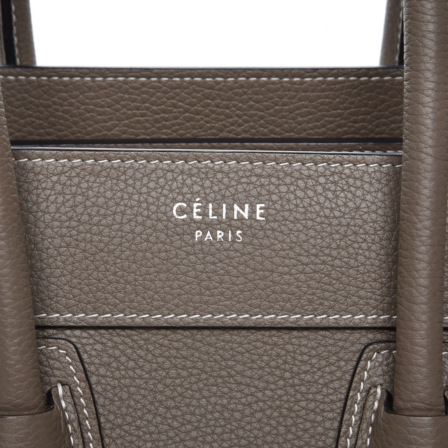 Celine Drummed Calfskin Micro Luggage Souris 8 of 10