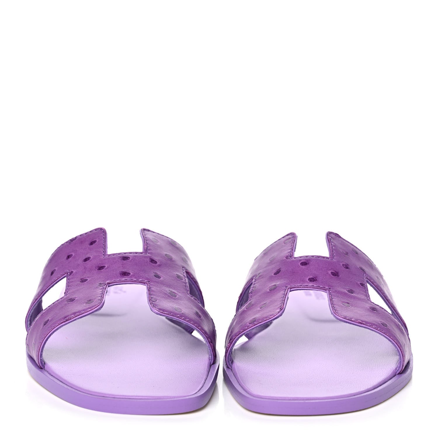 Hermes Ostrich Oran Sandals 36.5 Violet 2 of 9