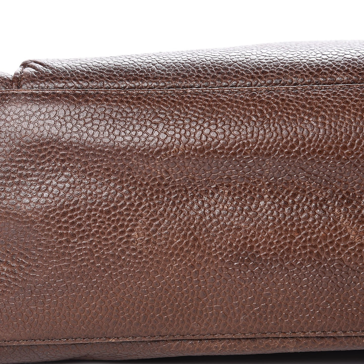 Caviar Flap Shoulder Bag Brown