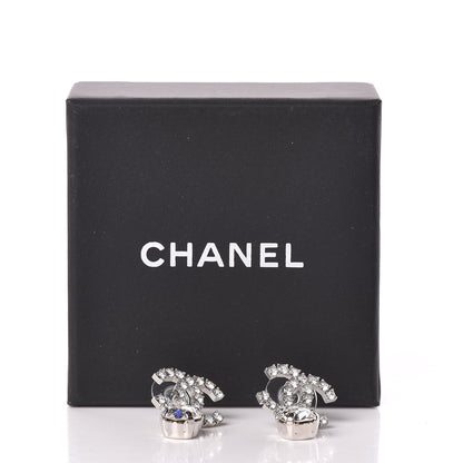 Chanel Crystal CC Drop Earrings Silver 5 of 5