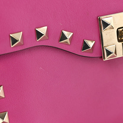 Valentino Garavani Vitello Small Rockstud Flip Lock Crossbody Bag Fuxia 11 of 14