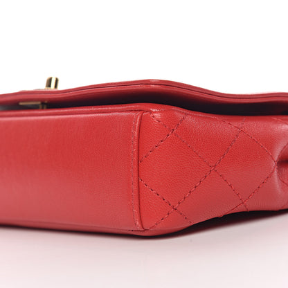Chanel Sheepskin Quilted Small Vintage Mademoiselle Flap Red 9 of 10