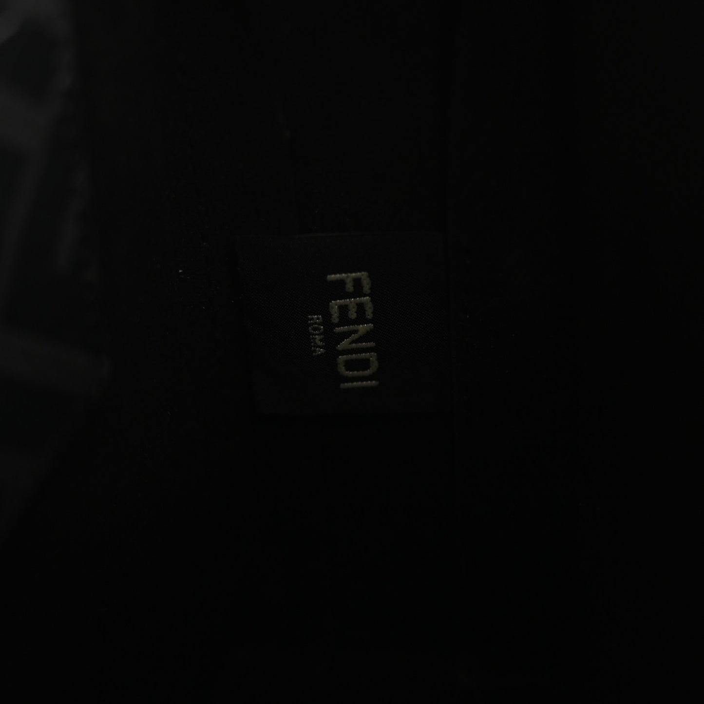 Shiny Glazed Fabric Vitello Cover FF 1974 Logo Clutch Black