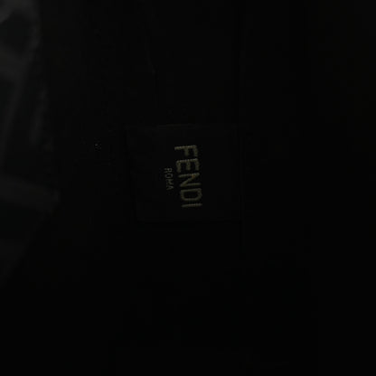 Fendi Shiny Glazed Fabric Vitello Cover FF 1974 Logo Clutch Black 6 of 13