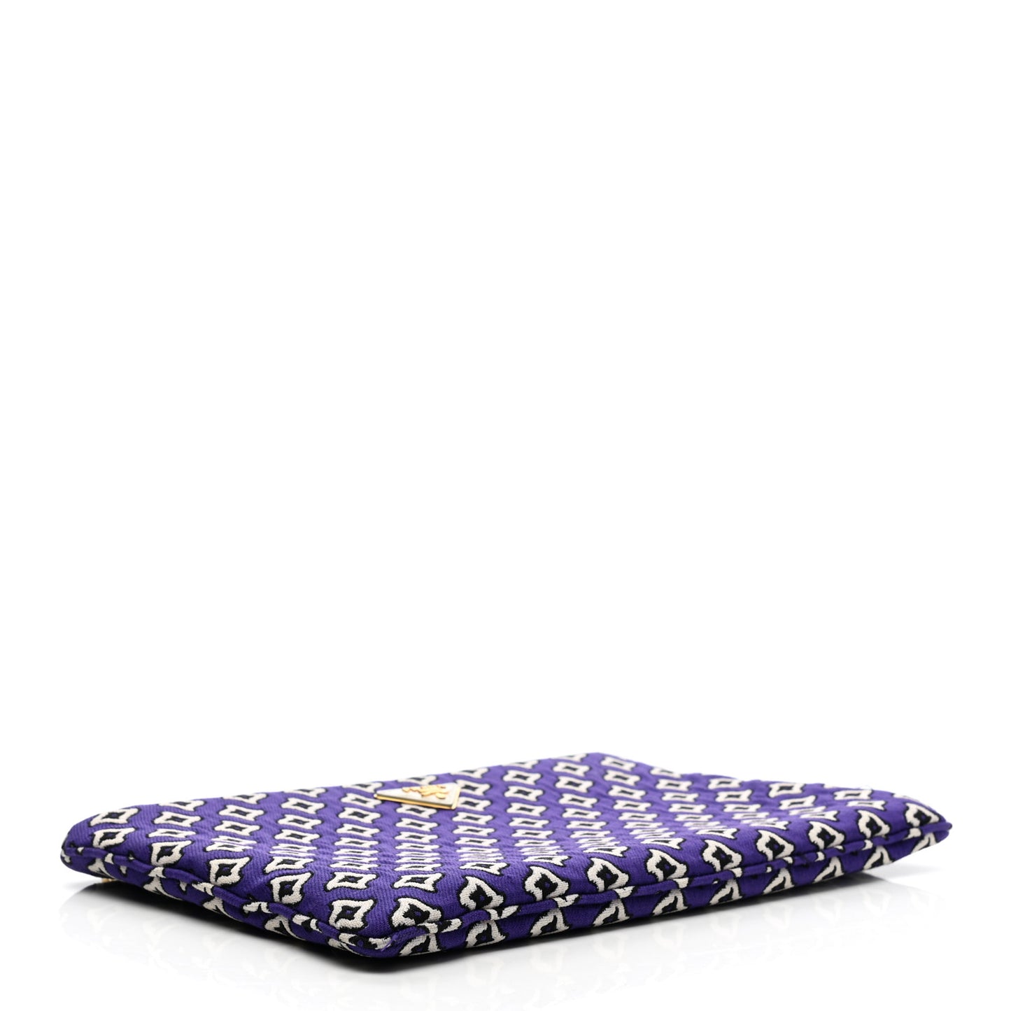 Tessuto Jacquard Large Clutch Purple White