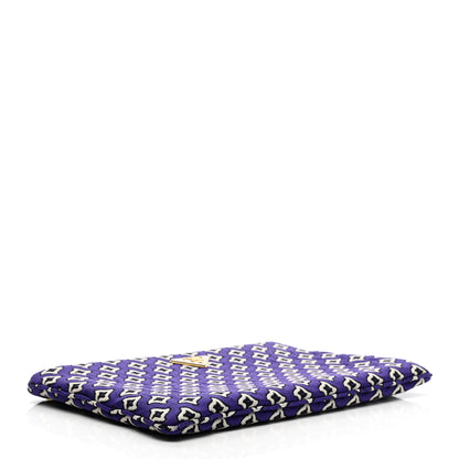 Prada Tessuto Jacquard Large Clutch Purple White 4 of 9