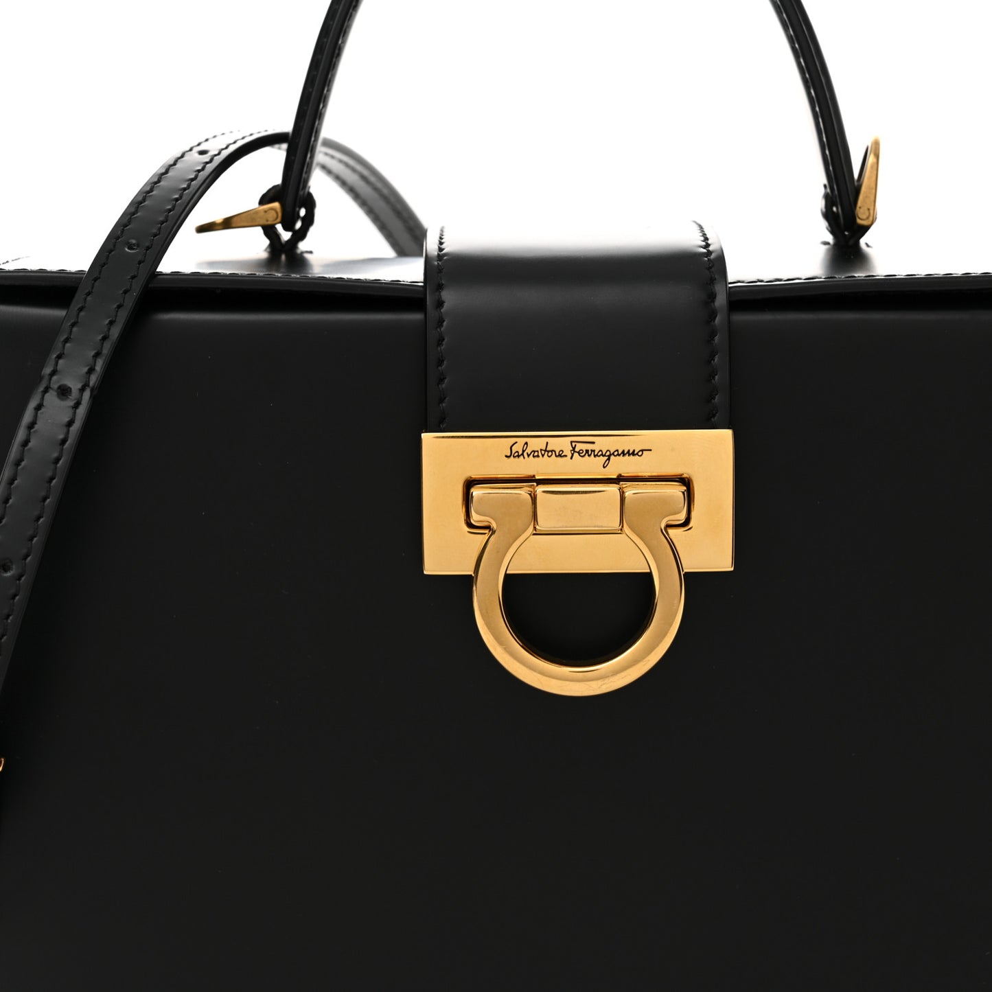 Calfskin Trifolio Box Bag Black