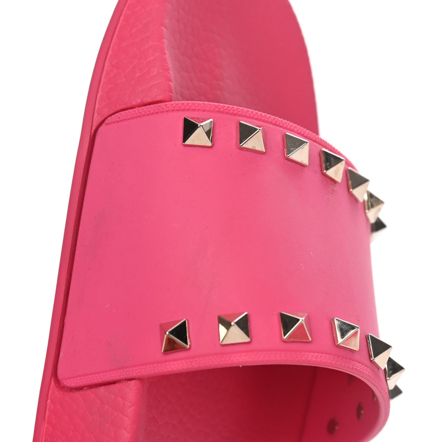 Rubber Rockstud Slide Sandals 39 Shadow Pink