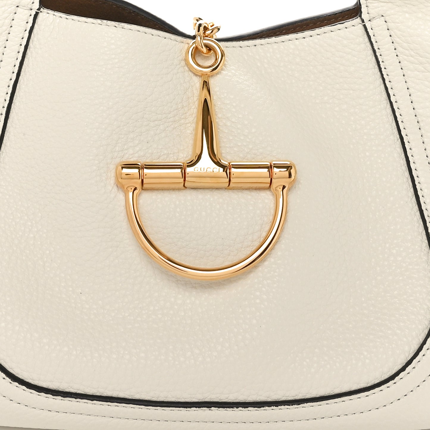 Grained Calfskin Softbit Medium Shoulder Bag White