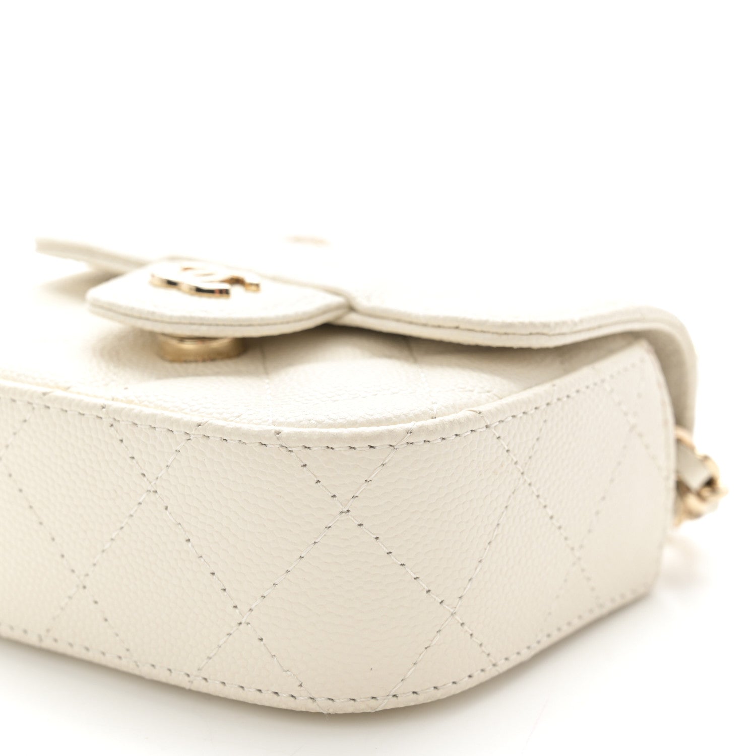 Chanel Caviar Quilted Mini Clutch With Chain White 11 of 12