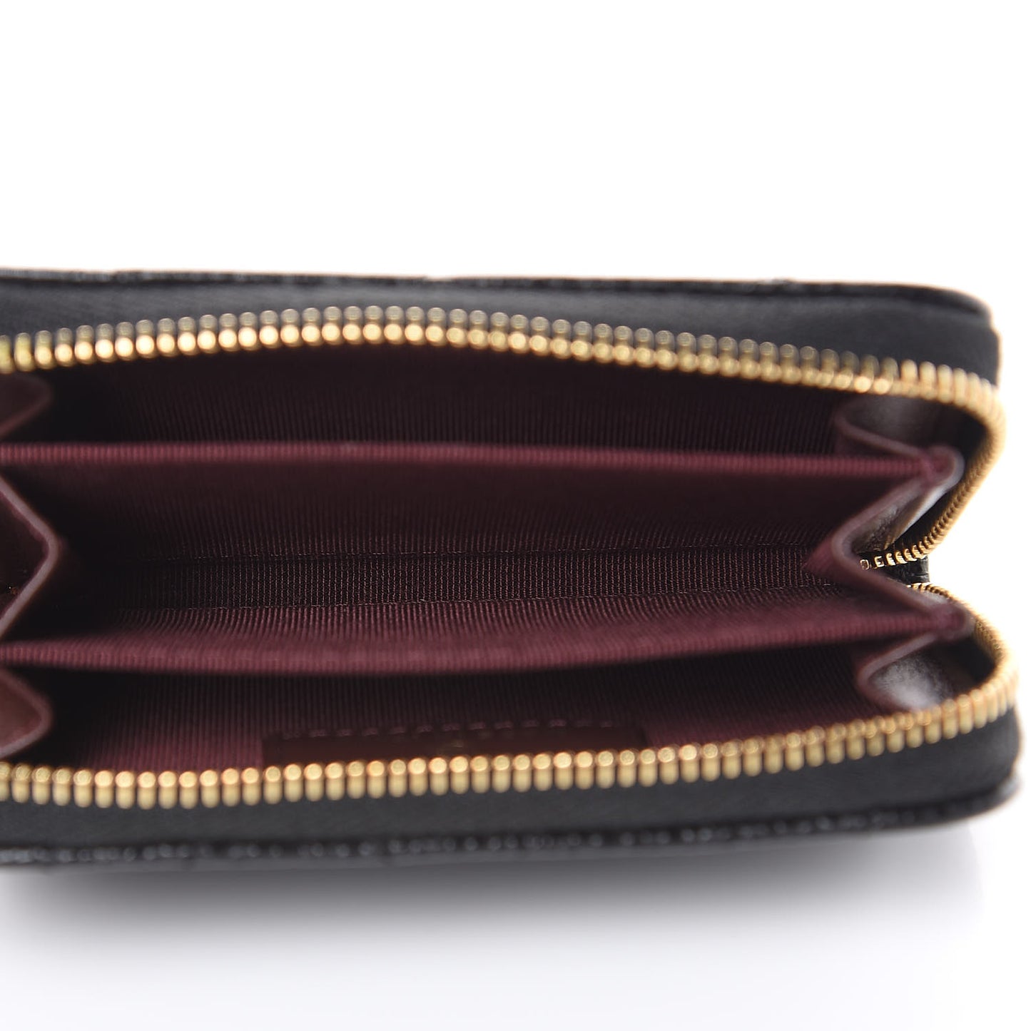 Caviar Quilted Zip Coin Purse Black