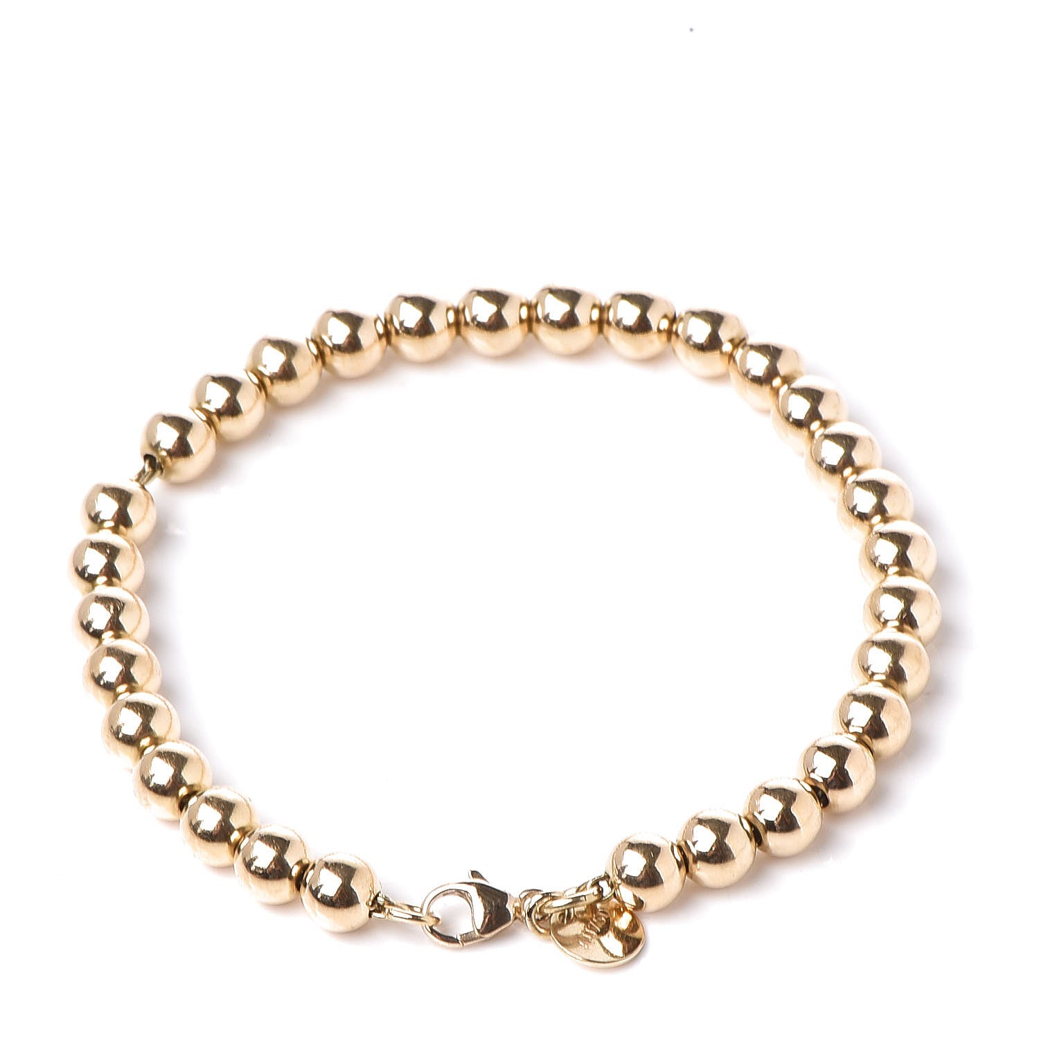 Tiffany 18K Yellow Gold 5.5mm HardWear Ball Bracelet 3 of 5