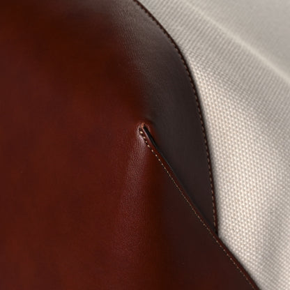 Tom Ford Canvas Calfskin Travel Tote White Brown 9 of 13