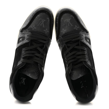 Louis Vuitton Monogram Eclipse Mens LV Trainer Sneakers 10 Black 2 of 10