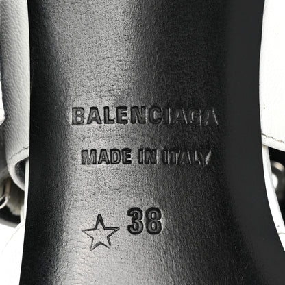 Balenciaga Shiny Kidskin Point Toe Buckle Pumps 38 White 7 of 13
