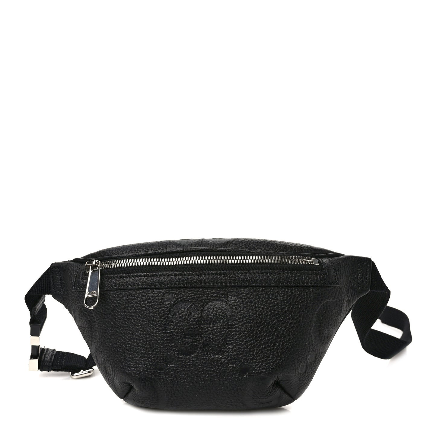 Piuma Calfskin Jumbo GG Embossed Small Belt Bag Black