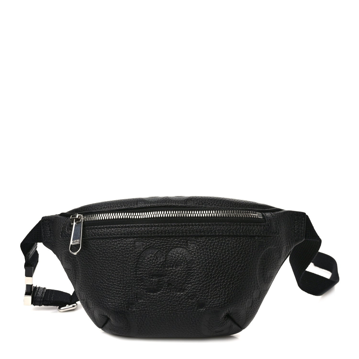 Gucci Piuma Calfskin Jumbo GG Embossed Small Belt Bag Black 1 of 8