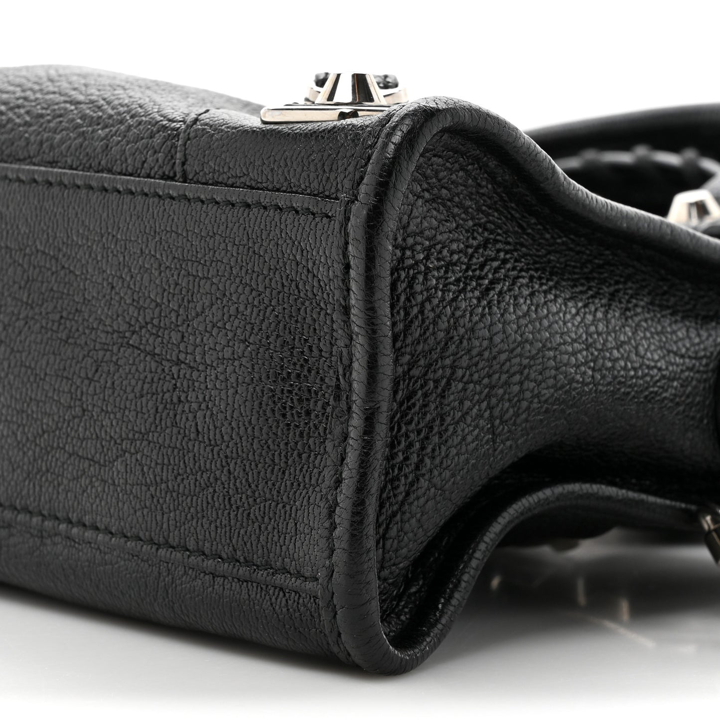 Chevre Gold Metallic Edge Hardware Mini City Black