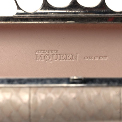 Alexander McQueen Snakeskin Knuckle Box Clutch Beige 6 of 10