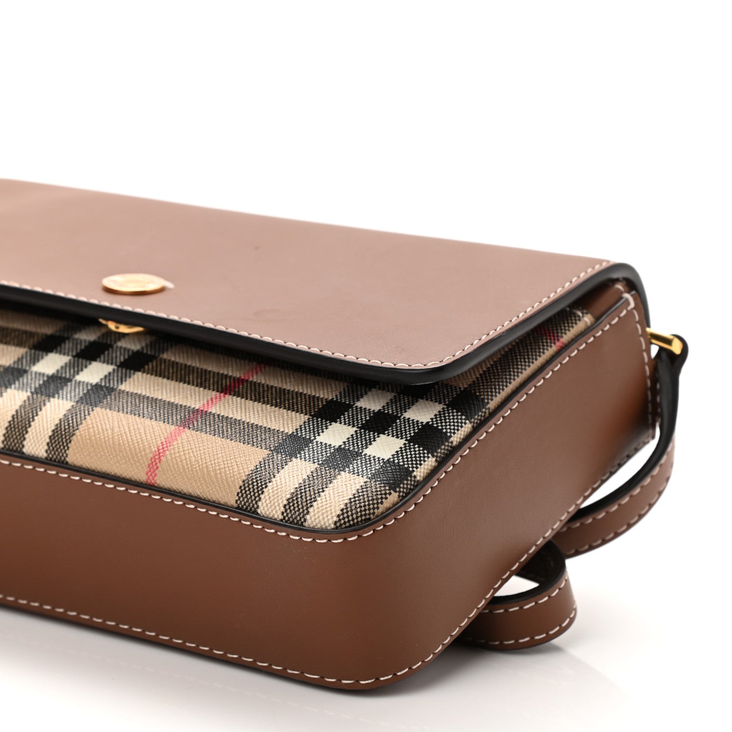 Burberry Calfskin Vintage Check Penny Bag Archive Beige Tan 11 of 12