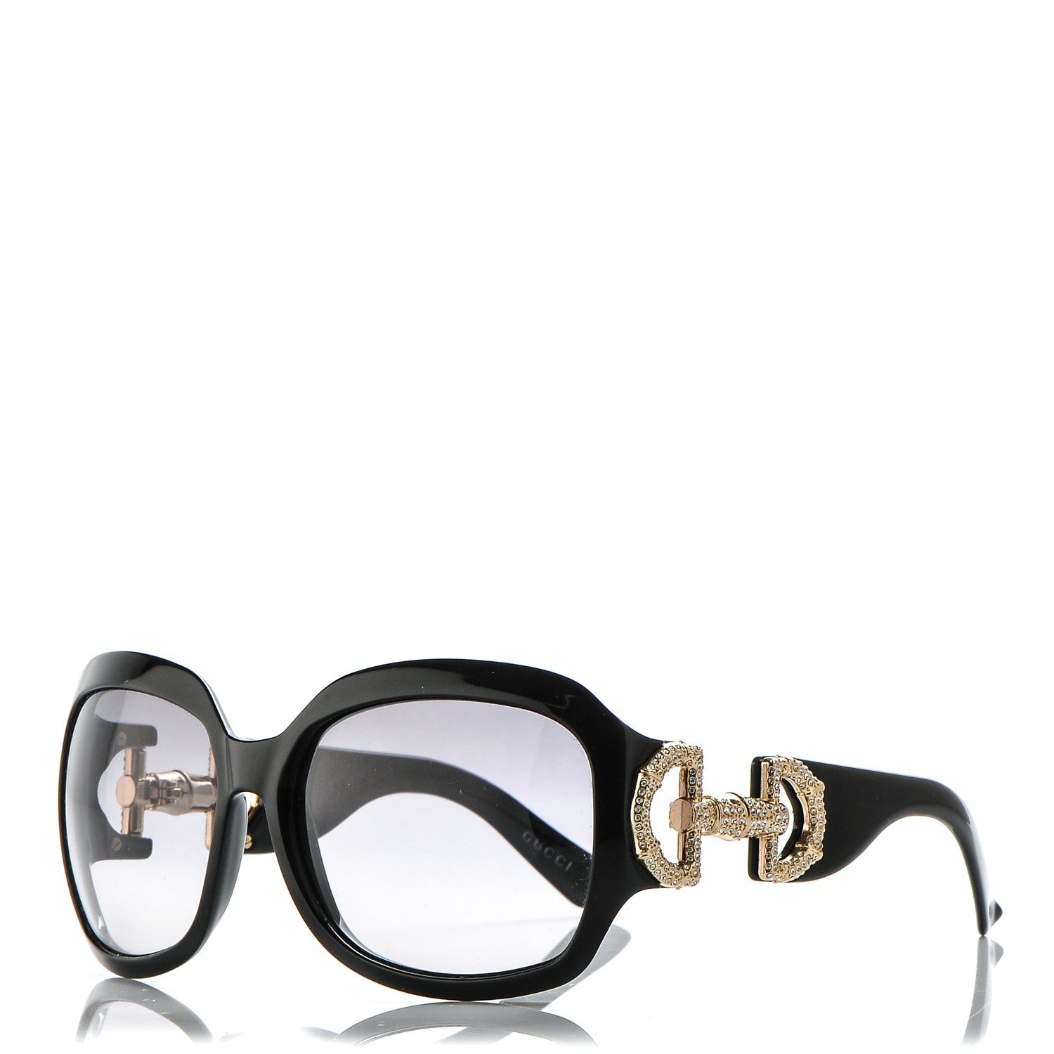 Gucci Crystal Bamboo Horsebit Sunglasses 3017/S Black 195911