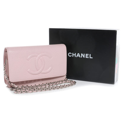 Chanel Caviar Timeless Wallet on Chain WOC Light Pink 5 of 9