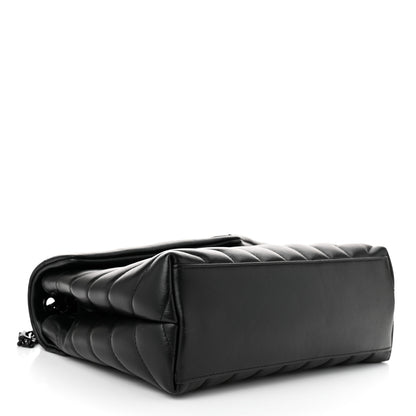 Saint Laurent Calfskin Y Quilted Monogram Monochrome Small Loulou Chain Satchel Black 4 of 10