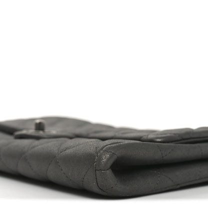 Chanel Metallic Lambskin Quilted Clutch With Chain Flap Dark Grey 10 of 10