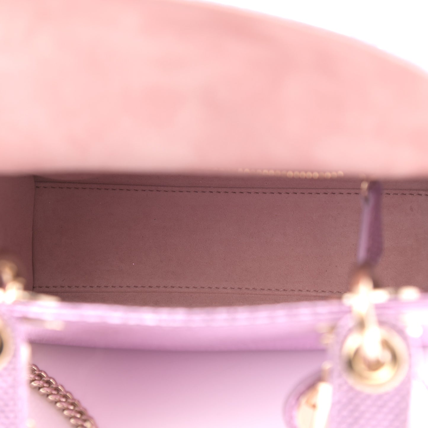 Metallic Snakeskin Mini Lady Dior Pink