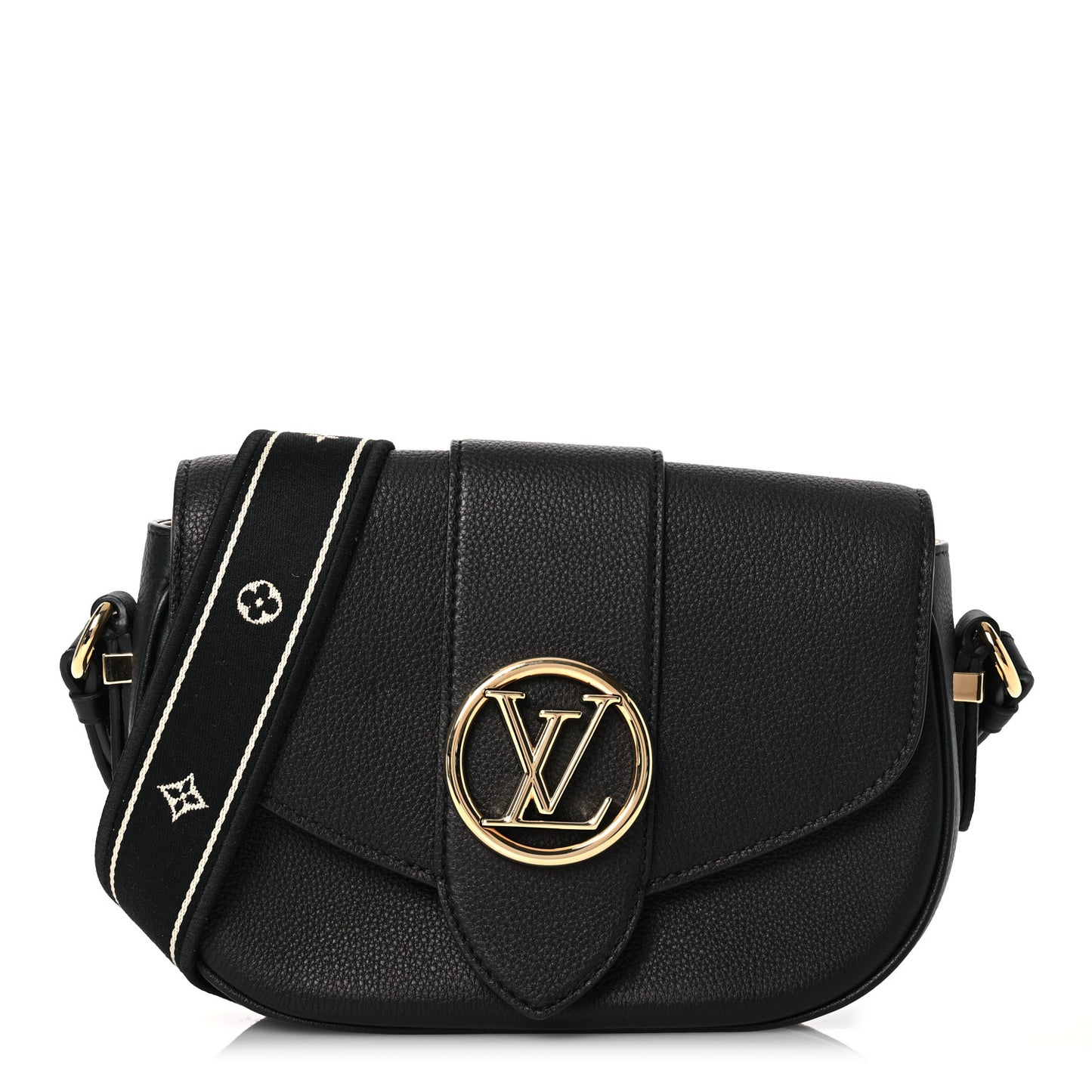 Grained Calfskin LV Pont 9 Soft PM Black