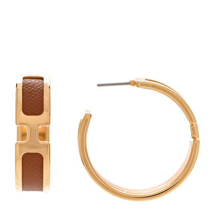Hermes Epsom Olympe Hoop Earrings Gold 1 of 5