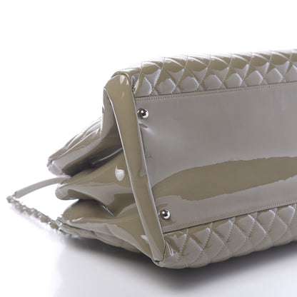 Chanel Patent Quilted Large Just Mademoiselle Bowling Bag Gris Fonce 9 of 10