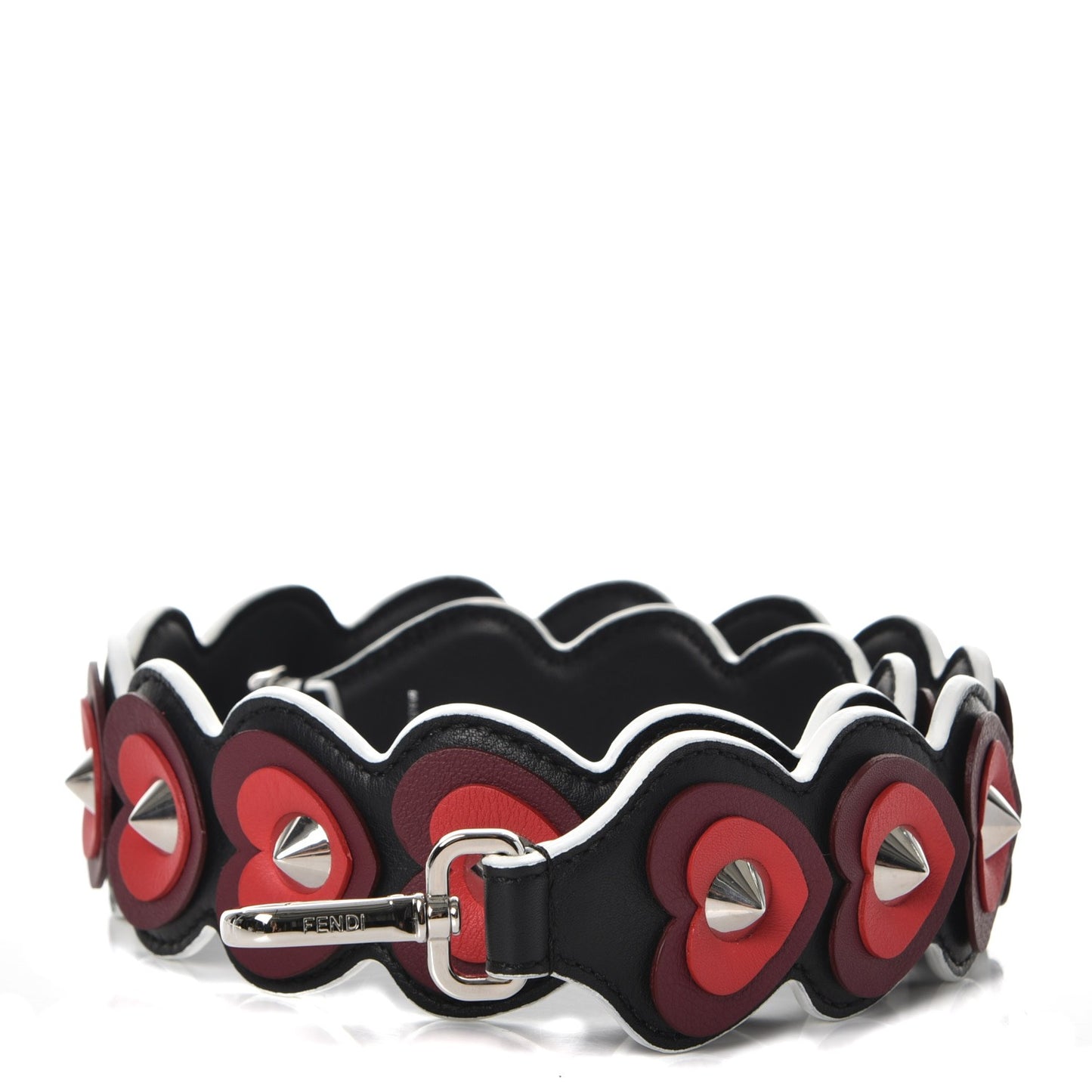 Vitello Dolce Heart Spike Studded Strap You Black Multicolor
