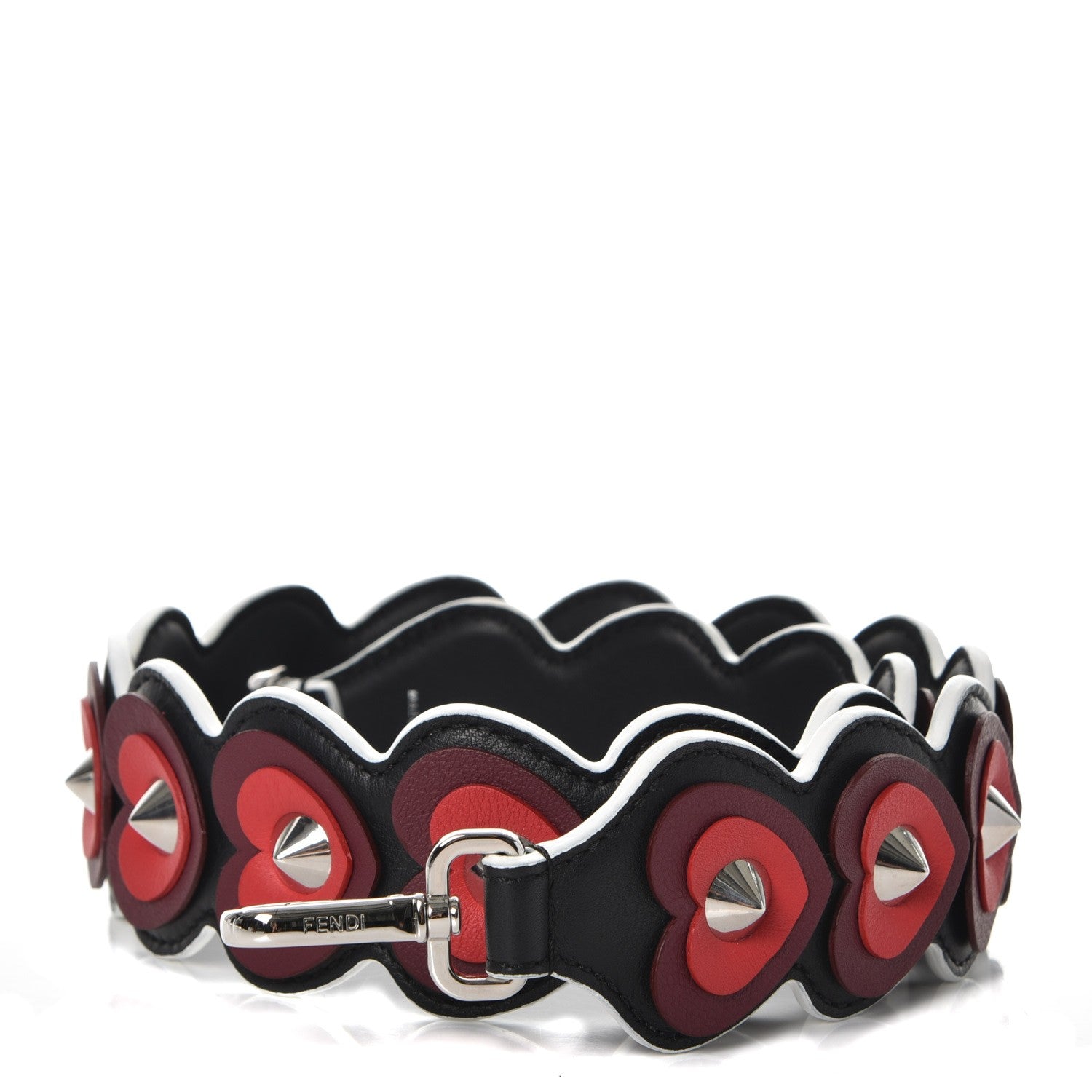 Fendi Vitello Dolce Heart Spike Studded Strap You Black Multicolor 1 of 7