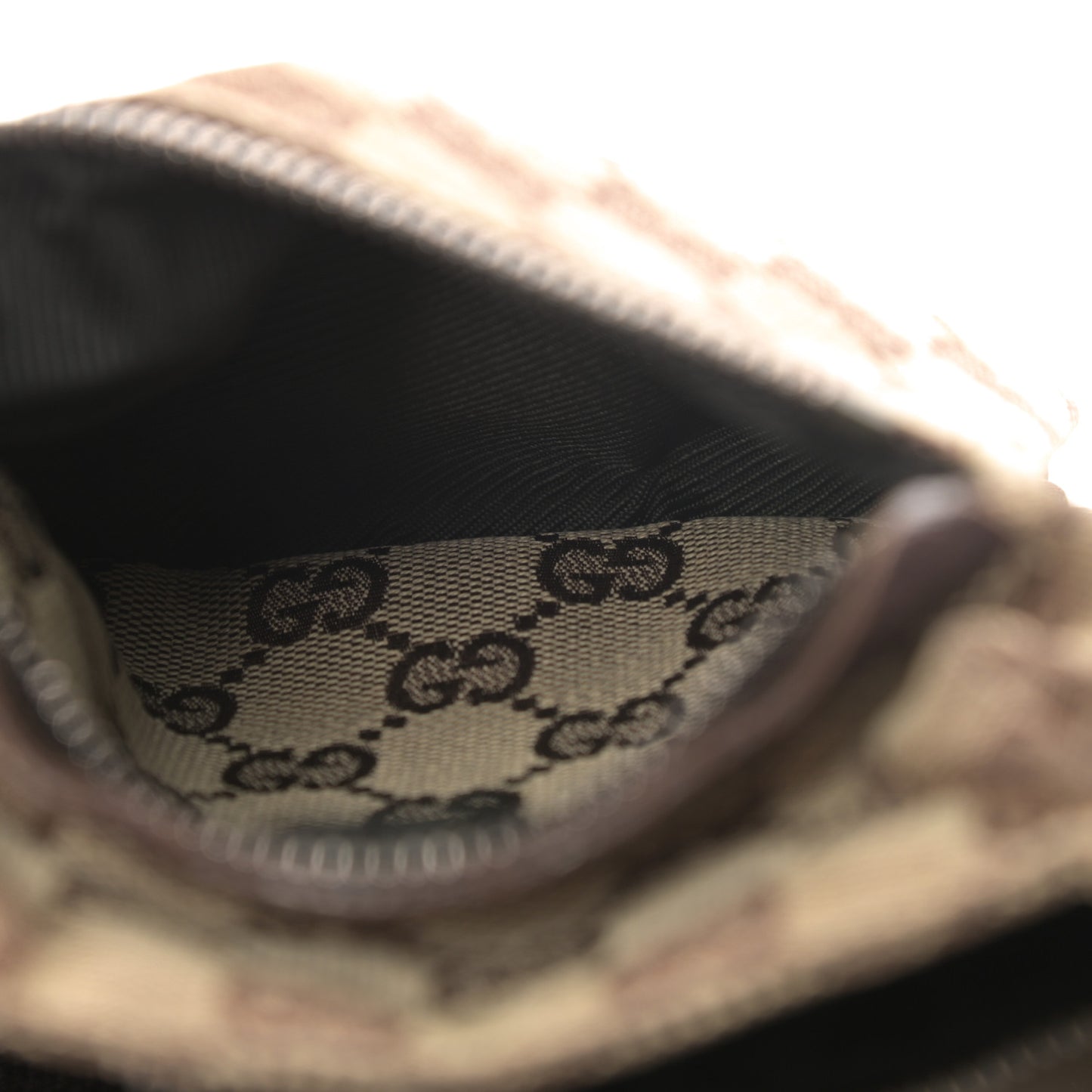 GG Monogram Double Pocket Belt Bag Dark Brown