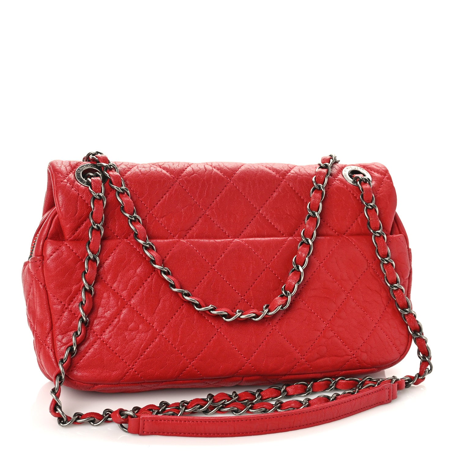 Chanel Sheepskin Quilted Medium Easy Flap Red 3 of 9