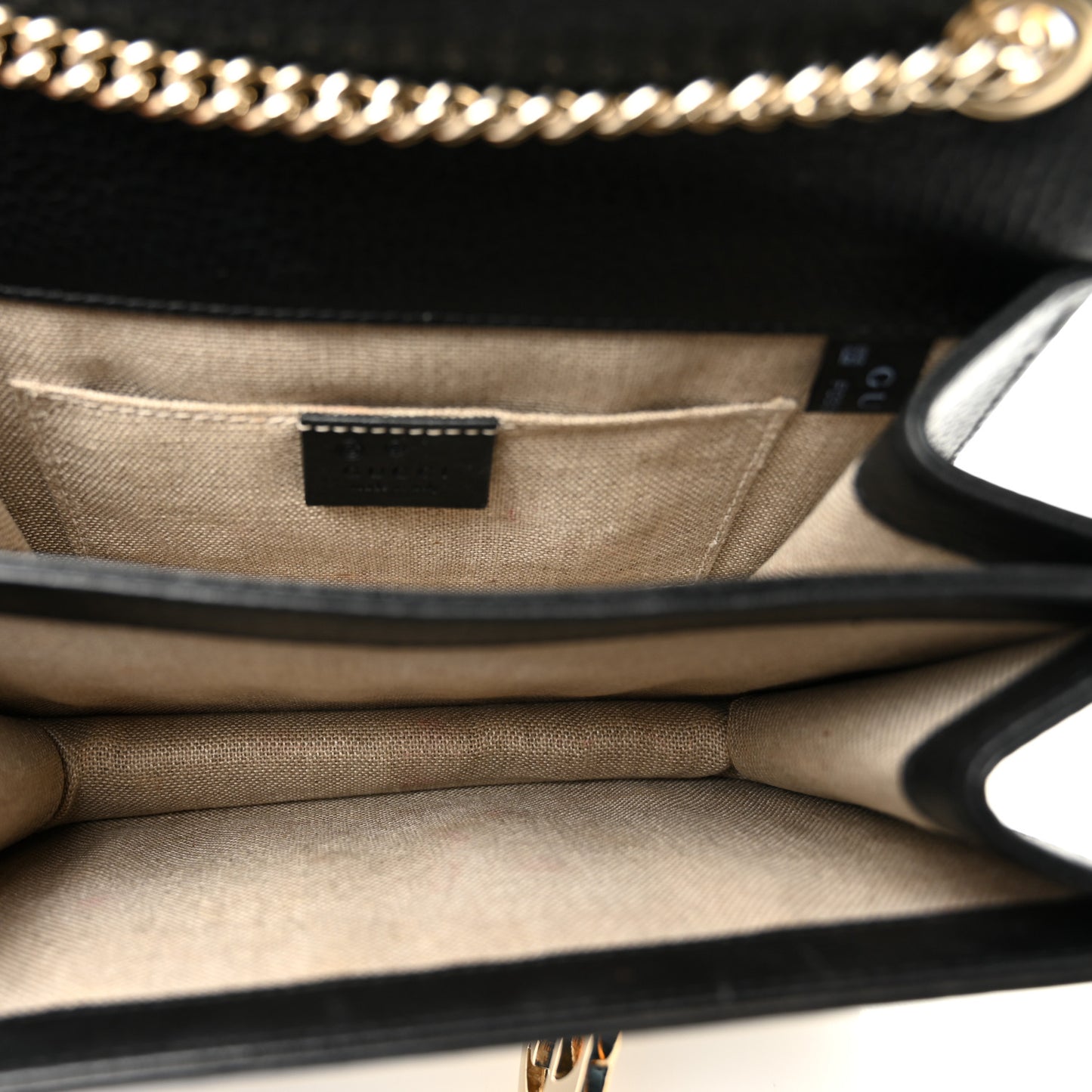 Dollar Calfskin Small Interlocking G Shoulder Bag Black