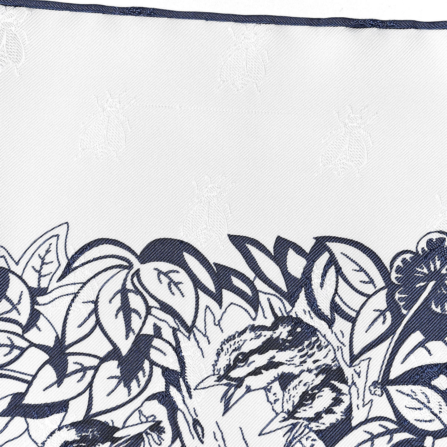 Silk Jungle Love Tattoo Scarf 90 Naturel Bleu Noir