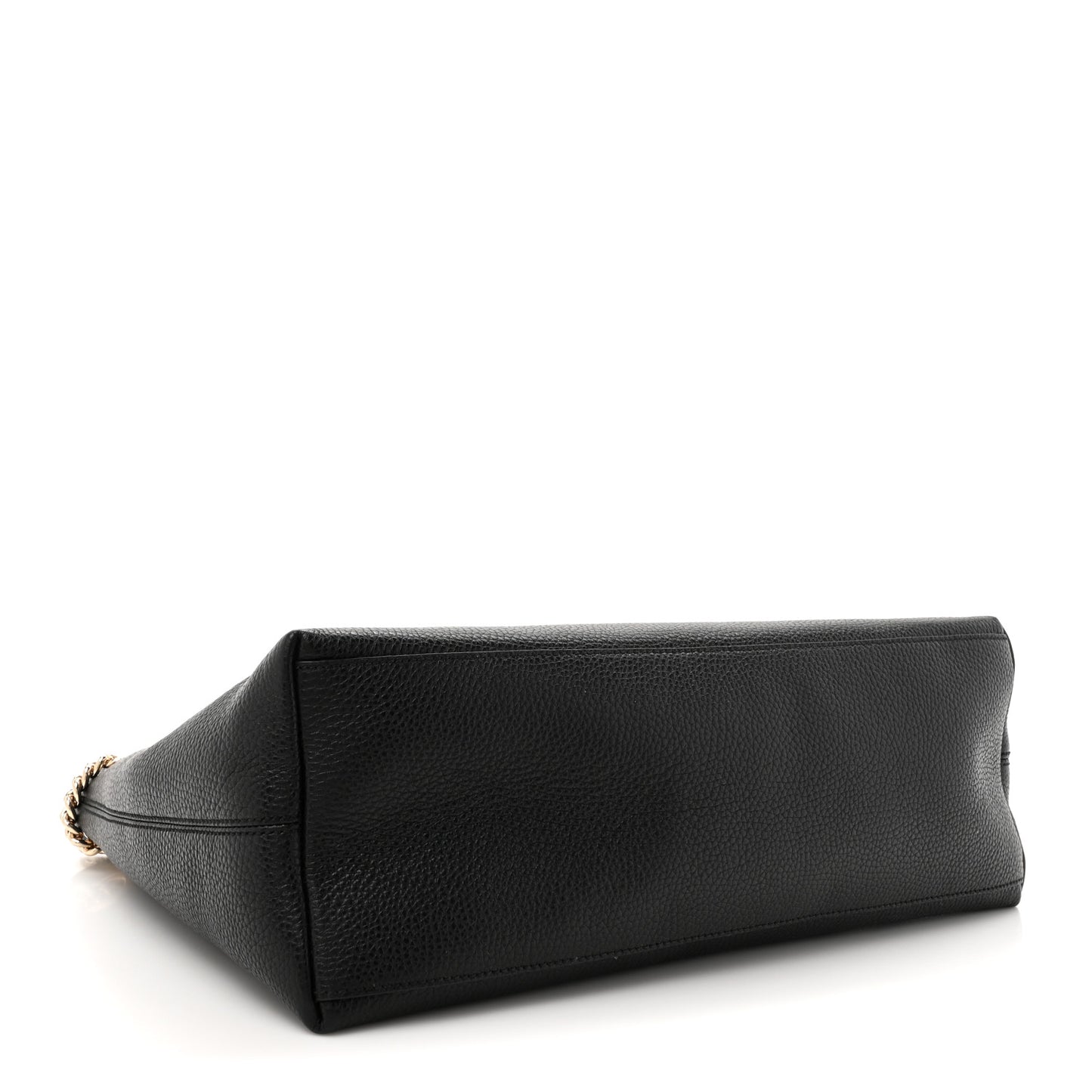 Pebbled Calfskin Medium Soho Chain Shoulder Bag Black