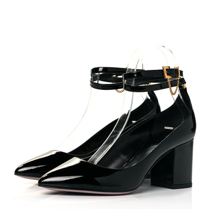 Valentino Garavani Patent Double Ankle Strap Pumps 36.5 Black 3 of 8
