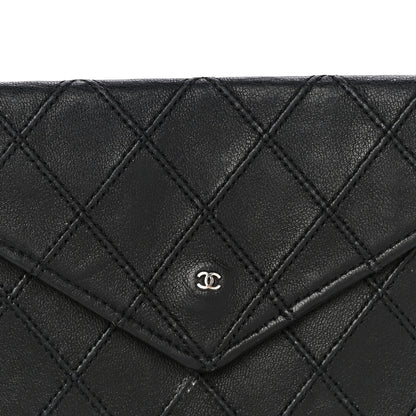 Chanel Lambskin Diamond Stitched Flap Wallet Black 8 of 13