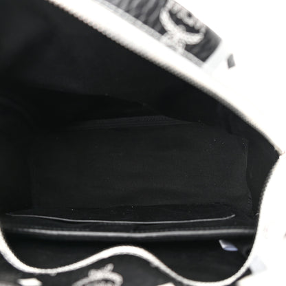 MCM Visetos Chevron Colorblock Small Stark Backpack Black White 5 of 15