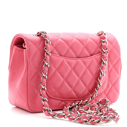 Chanel Lambskin Quilted Mini Rectangular Flap Pink 3 of 10
