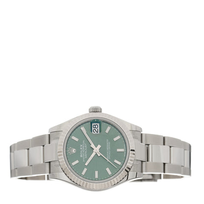 Rolex Stainless Steel 18K White Gold 31mm Oyster Perpetual Datejust Watch Mint Green 278274 2 of 5