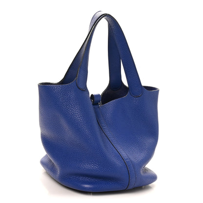Hermes Taurillon Clemence Picotin Lock 22 MM Bleu Electrique 3 of 12