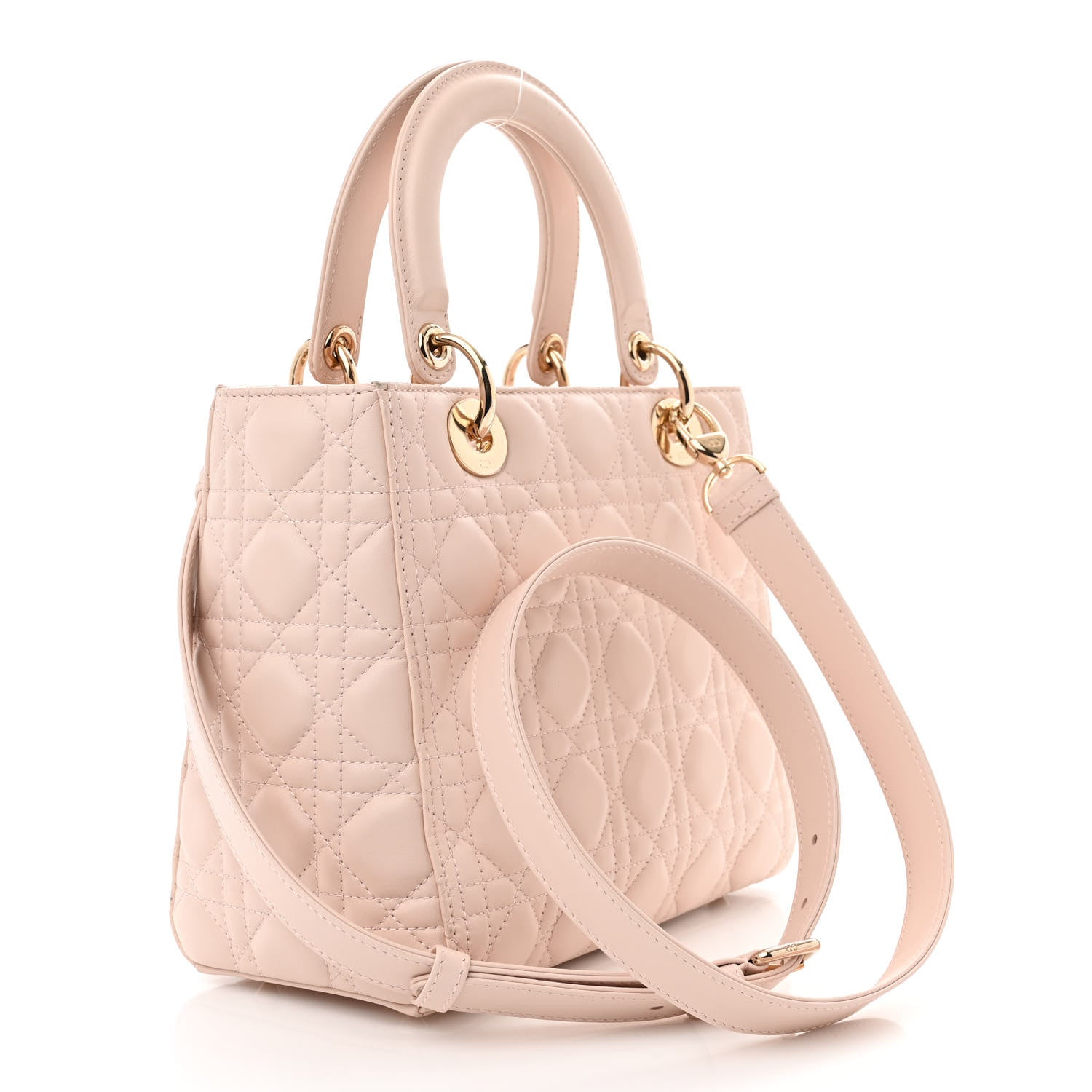 Christian Dior Lambskin Cannage Medium Lady Dior Light Pink 3 of 10