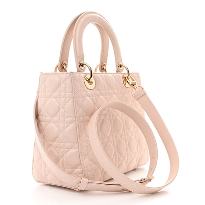 Christian Dior Lambskin Cannage Medium Lady Dior Light Pink 3 of 10