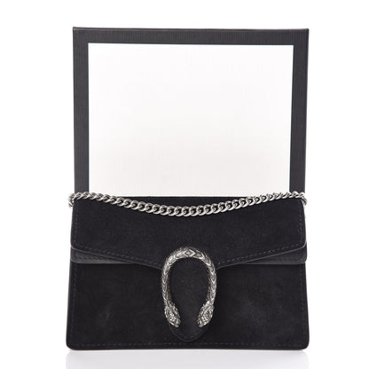Gucci Suede Super Mini Dionysus Shoulder Bag Black 9 of 9